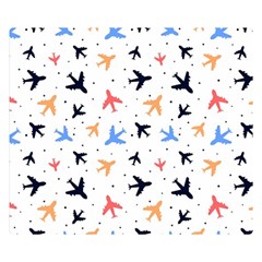 Airplane Pattern Plane Aircraft Fabric Style Simple Seamless Premium Plush Fleece Blanket (small) by Bedest