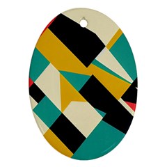 Geometric Pattern Retro Colorful Abstract Ornament (oval) by Bedest