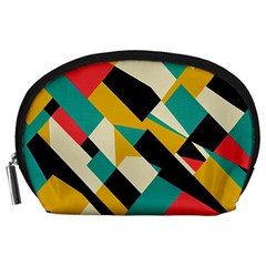 Geometric Pattern Retro Colorful Abstract Accessory Pouch (large)