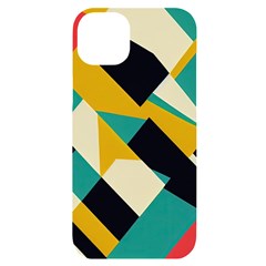 Geometric Pattern Retro Colorful Abstract Iphone 14 Plus Black Uv Print Case by Bedest