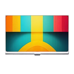 Colorful Rainbow Pattern Digital Art Abstract Minimalist Minimalism Business Card Holder