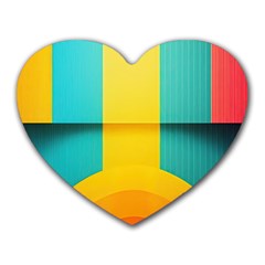 Colorful Rainbow Pattern Digital Art Abstract Minimalist Minimalism Heart Mousepad by Bedest