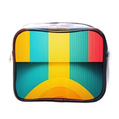 Colorful Rainbow Pattern Digital Art Abstract Minimalist Minimalism Mini Toiletries Bag (One Side)