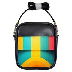 Colorful Rainbow Pattern Digital Art Abstract Minimalist Minimalism Girls Sling Bag by Bedest