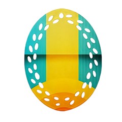 Colorful Rainbow Pattern Digital Art Abstract Minimalist Minimalism Ornament (oval Filigree) by Bedest