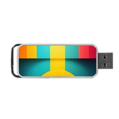 Colorful Rainbow Pattern Digital Art Abstract Minimalist Minimalism Portable USB Flash (One Side)