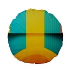 Colorful Rainbow Pattern Digital Art Abstract Minimalist Minimalism Standard 15  Premium Round Cushions Back