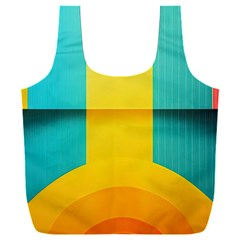 Colorful Rainbow Pattern Digital Art Abstract Minimalist Minimalism Full Print Recycle Bag (XXL)