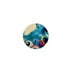 Waves Ocean Sea Abstract Whimsical Abstract Art Pattern Abstract Pattern Water Nature Moon Full Moon 1  Mini Magnets