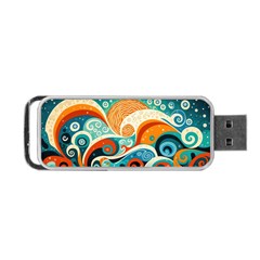 Waves Ocean Sea Abstract Whimsical Abstract Art Pattern Abstract Pattern Nature Water Seascape Portable Usb Flash (two Sides)