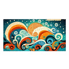 Waves Ocean Sea Abstract Whimsical Abstract Art Pattern Abstract Pattern Nature Water Seascape Satin Shawl 45  X 80 