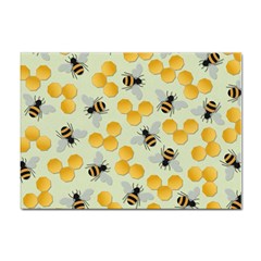 Bees Pattern Honey Bee Bug Honeycomb Honey Beehive Sticker A4 (100 pack)