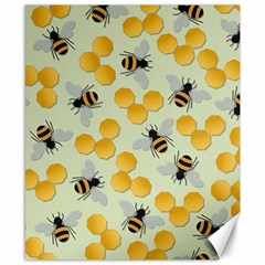 Bees Pattern Honey Bee Bug Honeycomb Honey Beehive Canvas 8  x 10 