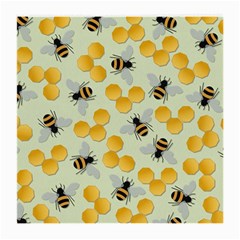 Bees Pattern Honey Bee Bug Honeycomb Honey Beehive Medium Glasses Cloth