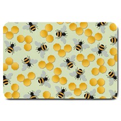 Bees Pattern Honey Bee Bug Honeycomb Honey Beehive Large Doormat