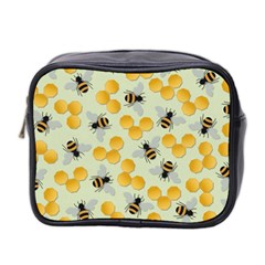 Bees Pattern Honey Bee Bug Honeycomb Honey Beehive Mini Toiletries Bag (Two Sides)