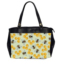 Bees Pattern Honey Bee Bug Honeycomb Honey Beehive Oversize Office Handbag (2 Sides)