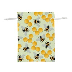 Bees Pattern Honey Bee Bug Honeycomb Honey Beehive Lightweight Drawstring Pouch (S)