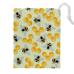 Bees Pattern Honey Bee Bug Honeycomb Honey Beehive Drawstring Pouch (4XL)