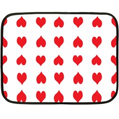 Heart Red Love Valentines Day Fleece Blanket (mini) by Bajindul