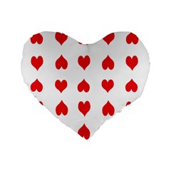 Heart Red Love Valentines Day Standard 16  Premium Heart Shape Cushions