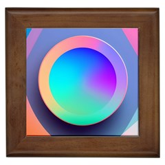 Circle Colorful Rainbow Spectrum Button Gradient Framed Tile