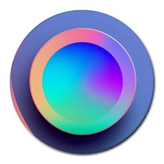 Circle Colorful Rainbow Spectrum Button Gradient Round Mousepad