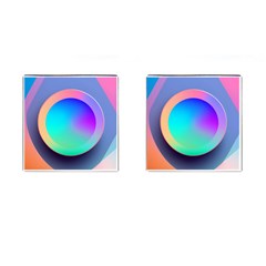 Circle Colorful Rainbow Spectrum Button Gradient Cufflinks (square)