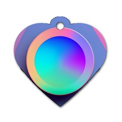 Circle Colorful Rainbow Spectrum Button Gradient Dog Tag Heart (one Side)