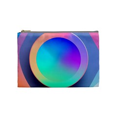 Circle Colorful Rainbow Spectrum Button Gradient Cosmetic Bag (medium)