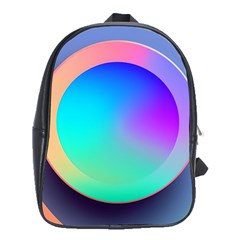 Circle Colorful Rainbow Spectrum Button Gradient School Bag (xl)
