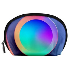 Circle Colorful Rainbow Spectrum Button Gradient Accessory Pouch (large)