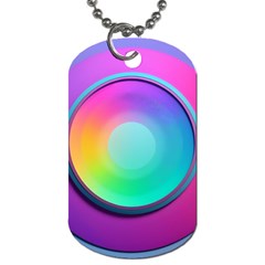 Circle Colorful Rainbow Spectrum Button Gradient Psychedelic Art Dog Tag (two Sides)