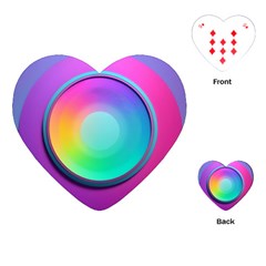 Circle Colorful Rainbow Spectrum Button Gradient Psychedelic Art Playing Cards Single Design (heart)