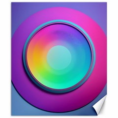 Circle Colorful Rainbow Spectrum Button Gradient Psychedelic Art Canvas 8  X 10 