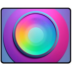 Circle Colorful Rainbow Spectrum Button Gradient Psychedelic Art Fleece Blanket (medium)