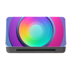 Circle Colorful Rainbow Spectrum Button Gradient Psychedelic Art Memory Card Reader With Cf by Maspions