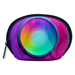 Circle Colorful Rainbow Spectrum Button Gradient Psychedelic Art Accessory Pouch (medium)