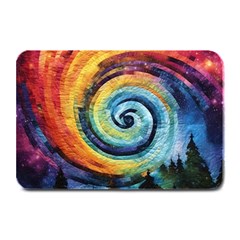 Cosmic Rainbow Quilt Artistic Swirl Spiral Forest Silhouette Fantasy Plate Mats