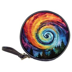 Cosmic Rainbow Quilt Artistic Swirl Spiral Forest Silhouette Fantasy Classic 20-cd Wallets