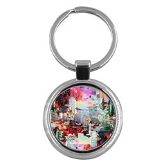 Digital Computer Technology Office Information Modern Media Web Connection Art Creatively Colorful C Key Chain (round)