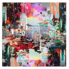 Digital Computer Technology Office Information Modern Media Web Connection Art Creatively Colorful C Square Satin Scarf (36  X 36 )