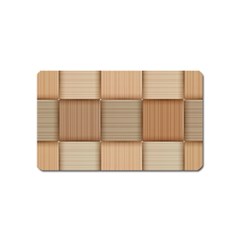 Wooden Wickerwork Texture Square Pattern Magnet (name Card) by Maspions