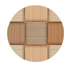 Wooden Wickerwork Texture Square Pattern Mini Round Pill Box (pack Of 5)