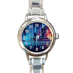 Digital Art Artwork Illustration Vector Buiding City Round Italian Charm Watch