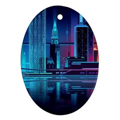 Digital Art Artwork Illustration Vector Buiding City Ornament (Oval)