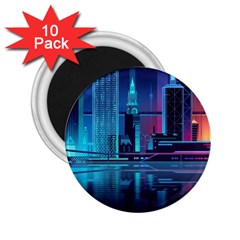 Digital Art Artwork Illustration Vector Buiding City 2.25  Magnets (10 pack) 