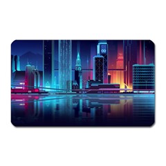 Digital Art Artwork Illustration Vector Buiding City Magnet (Rectangular)