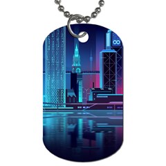 Digital Art Artwork Illustration Vector Buiding City Dog Tag (Two Sides)