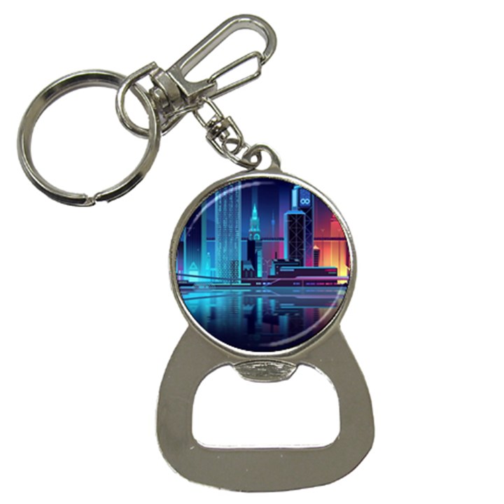 Digital Art Artwork Illustration Vector Buiding City Bottle Opener Key Chain